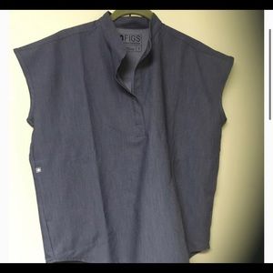 FIG Heathered Denim Scrub Top LARGE
